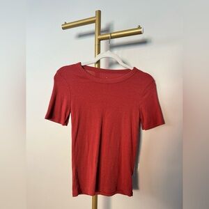 A New Day Deep Coral Ribbed Women's Top